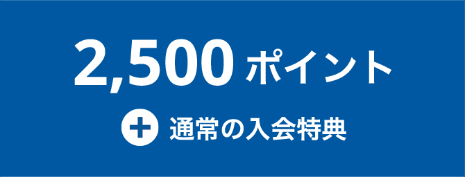 2500ポイント＋通常の入会特典