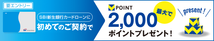 【SBI新生銀行カードローン】初めてのご契約でVポイントをもらおう！