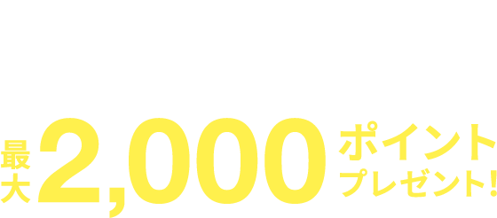 はじめてのご契約でVポイント最大2,000ポイントプレゼント！