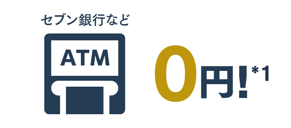 セブン銀行などATM0円！*1