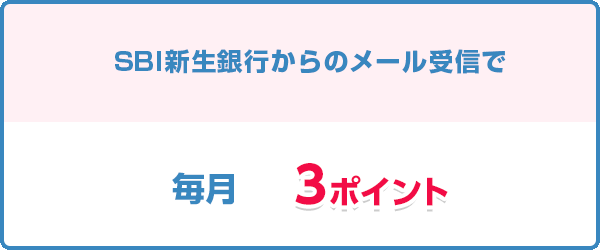 メール受信で毎月3ポイント