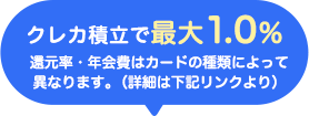 ポイント還元率最大1.0％
