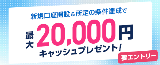 ウェルカムプログラム 最大20,000円キャッシュプレゼント！