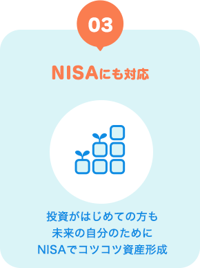 03 つみたてNISAにも対応 投資がはじめての方もつみたてNISAでコツコツ資産運用