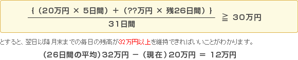 2.「当行所定の投資商品」の月間平均残高を30万円にするには